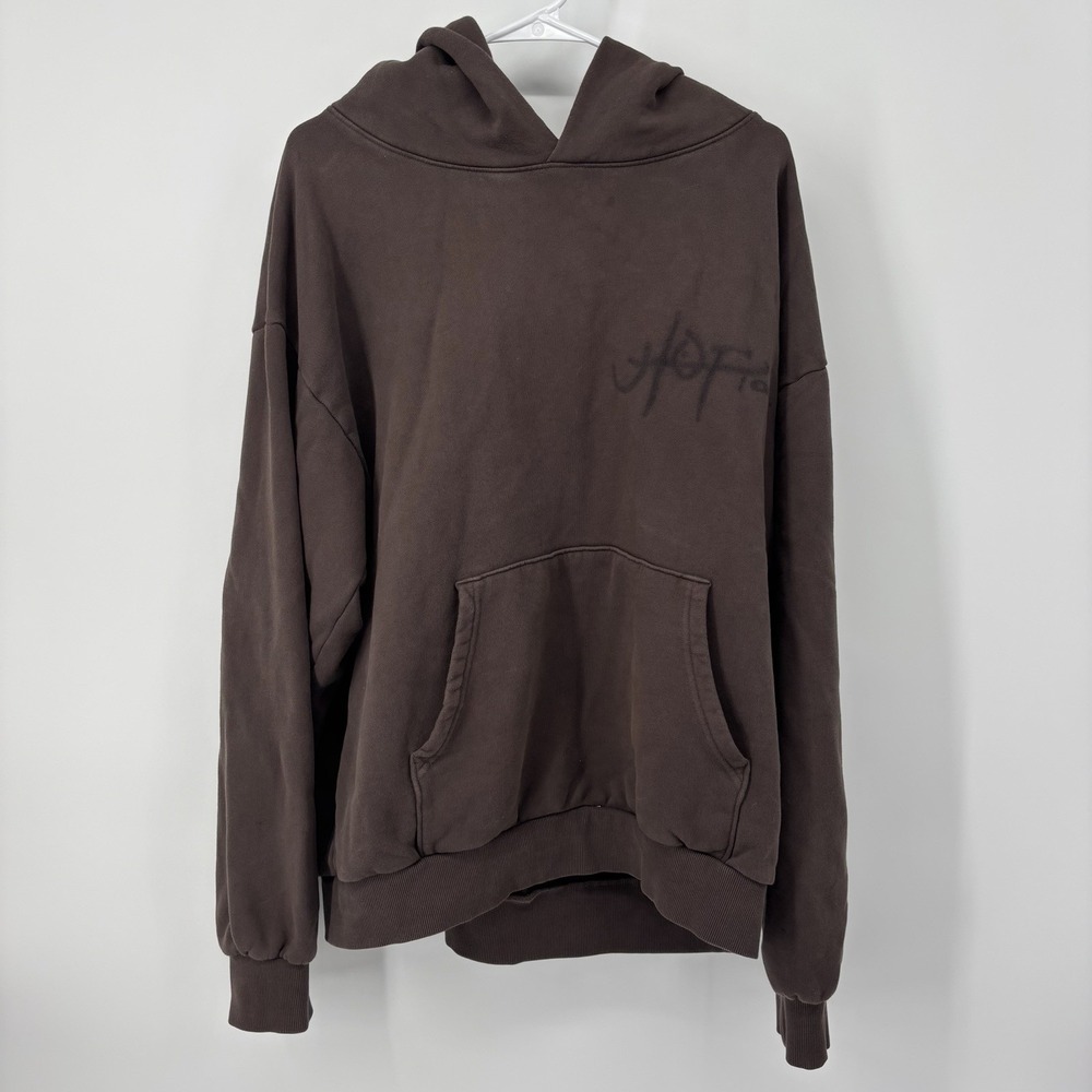 Travis Scott Utopia A2 Hoodie Mens Size XL Sweatshirt Brown Pullover